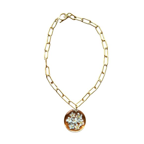 DAUPHINETTE Forget-Me-Not‎ Gold Chain Necklace - Picture 2 of 4